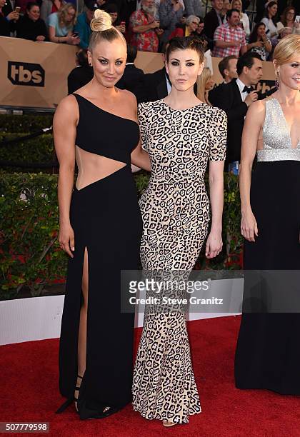 Kaley Cuoco and Briana Cuoco arrives at the 22nd Annual Screen Actors Guild Awards at The Shrine Auditorium on January 30, 2016 in Los Angeles,...