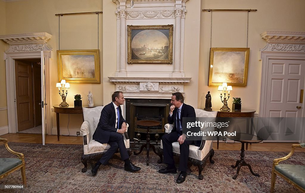 David Cameron Meets President of The European Council Donald Tusk