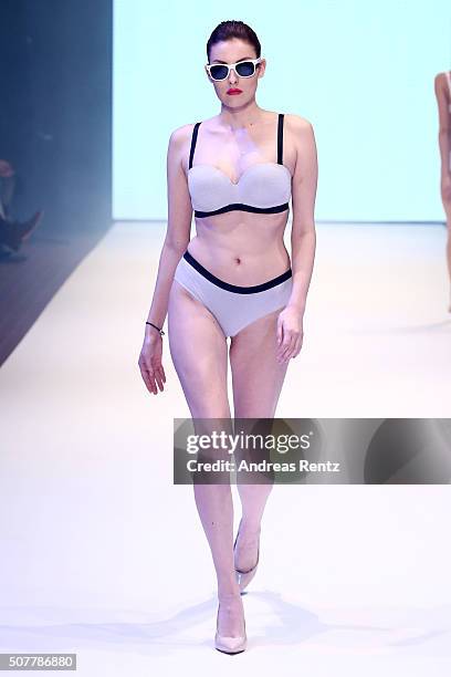 Model walks the runway at the Passionata show as part of Platform Fashion Selected during Platform Fashion January 2016 at Areal Boehler on January...