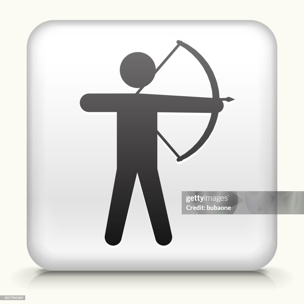 Square Button with Archery royalty free vector art