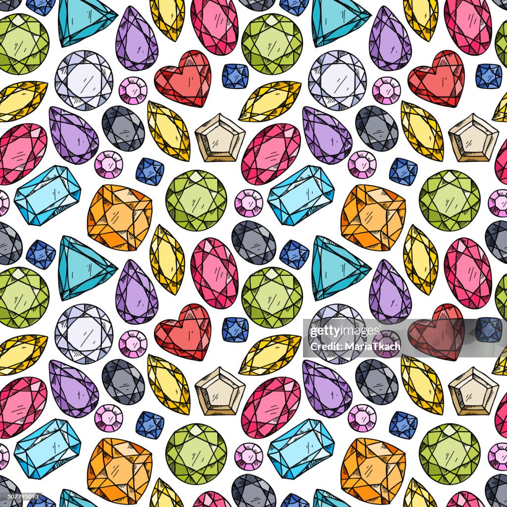 Colorfull Jewls Seamless Pattern Of Colorful Jewels High-Res Vector Graphic - Getty Images