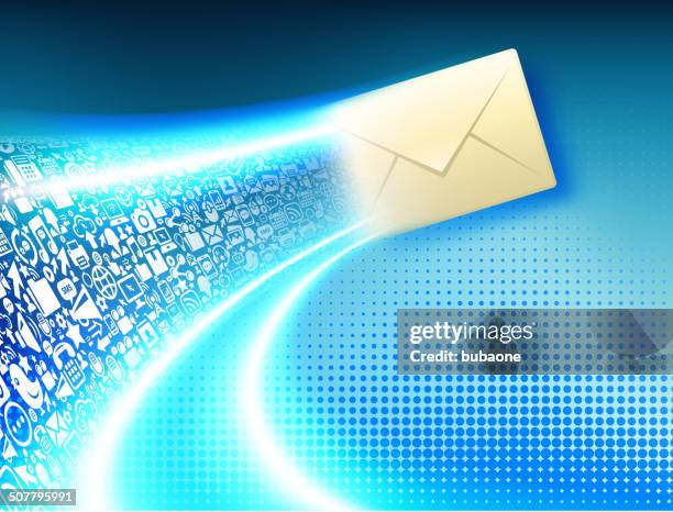 mail on modern technology & communication background - instagram grid stock illustrations