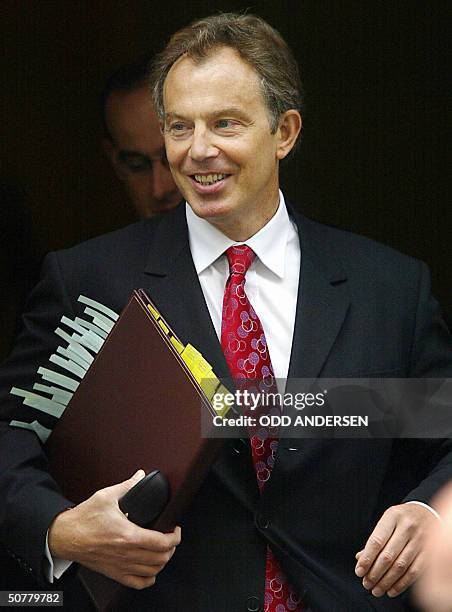 Prime Minister Tony Blair Leaves Downing Street To Face Questions In