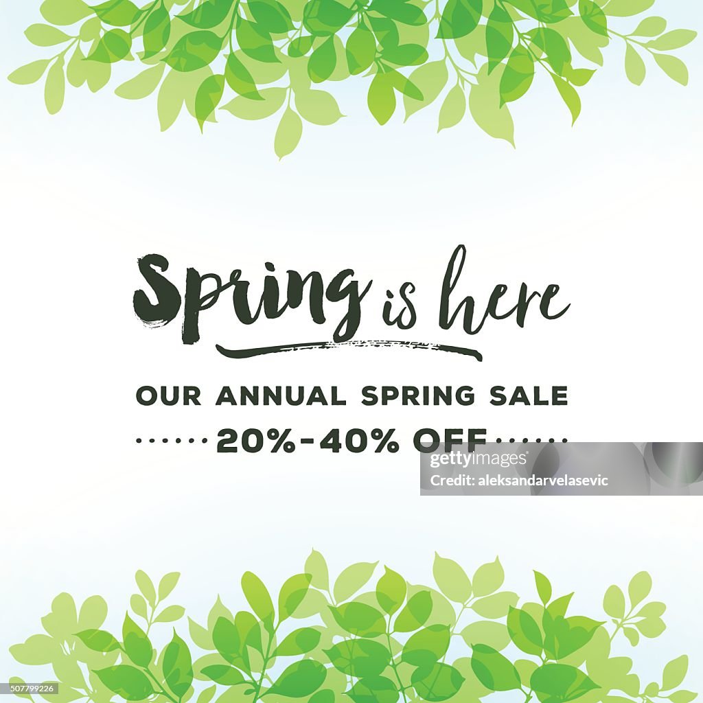 Spring Market Border Spring Leaves Borders High-Res Vector Graphic - Getty Images