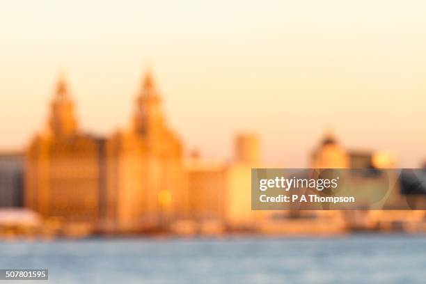 blurred city skyline - liverpool skyline stock pictures, royalty-free photos & images