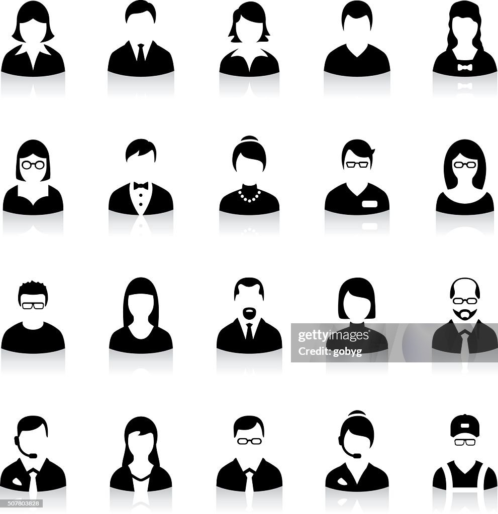 Set of flat business avatar icons