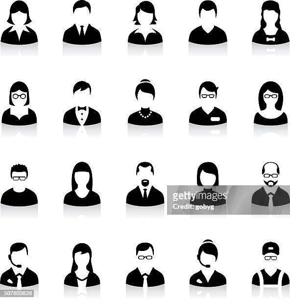ilustrações de stock, clip art, desenhos animados e ícones de conjunto de ícones plana de avatar de negócio - personas de negocios