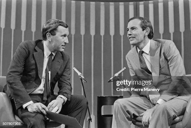 English journalist, comedian, writer, and television host, David Frost interviews South African cardiac surgeon, Christiaan Barnard , 10th October...