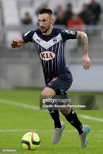 Diego Contento for Bordeaux in action during the French Ligue 1 match between FC Girondins de Bordeaux and Stade Rennais at Stade Matmut Atlantique...
