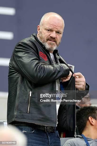 French cook Philippe Etchebest looks on before the French Ligue 1 match between FC Girondins de Bordeaux and Stade Rennais at Stade Matmut Atlantique...