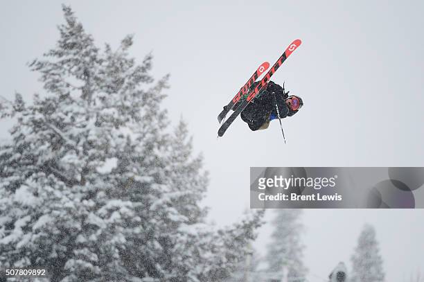McRae Williams catches some air on his third run during Men's Ski Slopestyle at Winter X Games 2016 at Buttermilk Mountain on January 31, 2016 in...