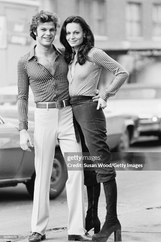 Portrait of of fashion designer Diane von Furstenberg and her