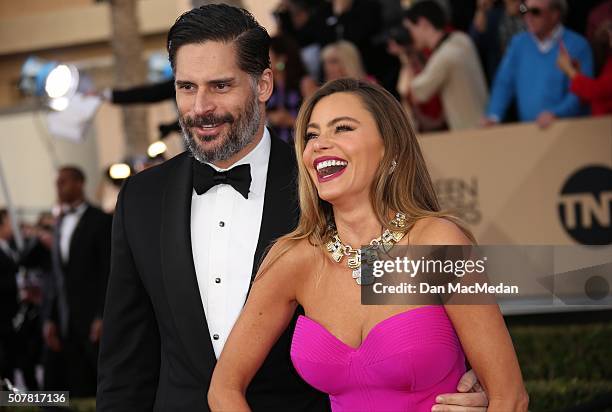 Actors Joe Manganiello and Sofia Vergara attend the 22nd Annual Screen Actors Guild Awards at The Shrine Auditorium on January 30, 2016 in Los...