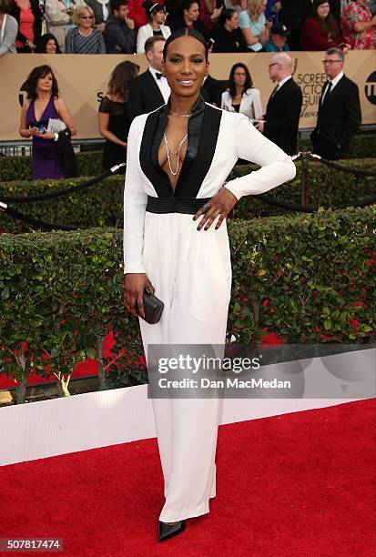 Actress Vicky Jeudy attends the 22nd Annual Screen Actors Guild Awards at The Shrine Auditorium on January 30, 2016 in Los Angeles, California.