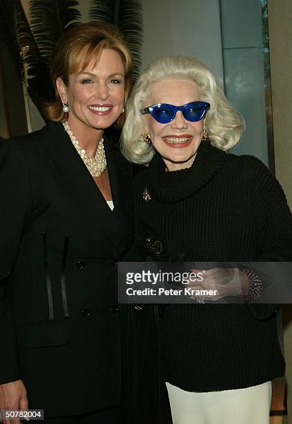 Actors Phyllis George and Anne Slater attend a cocktail party for the introduction of SUR Exclusive Andean Artistry at the Donna Karan store on April...