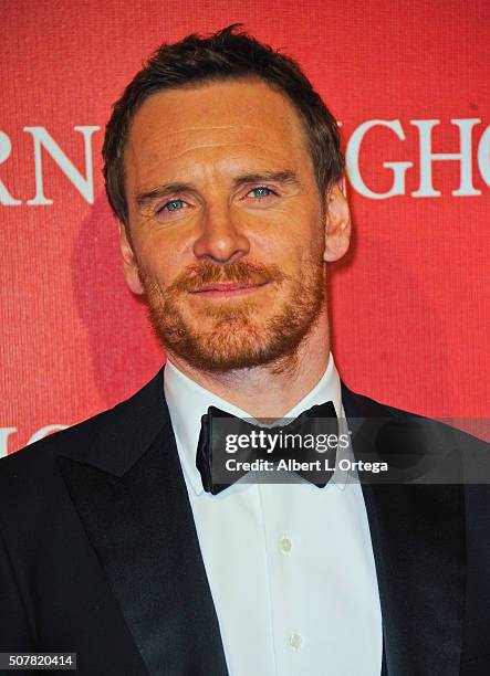 Actor Michael Fassbender arrives for the 27th Annual Palm Springs International Film Festival Awards Gala held at Palm Springs Convention Center on...