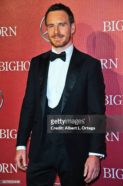 Actor Michael Fassbender arrives for the 27th Annual Palm Springs International Film Festival Awards Gala held at Palm Springs Convention Center on...
