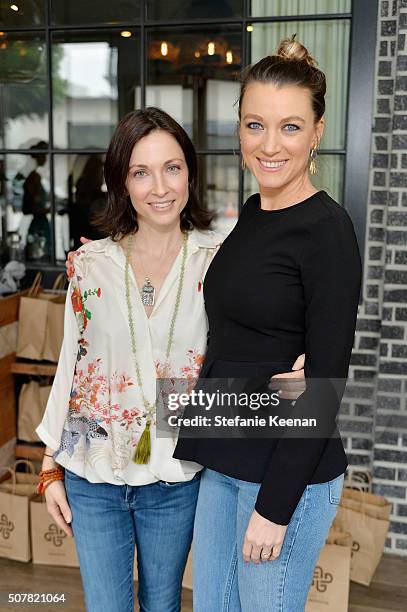 Tal Rabinowitz and actress Natalie Zea attend the DEN Meditation Studio grand opening on January 31, 2016 in Los Angeles, California.