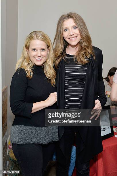 Actors Allison Munn and Sarah Chalke attend the DEN Meditation Studio grand opening on January 31, 2016 in Los Angeles, California.