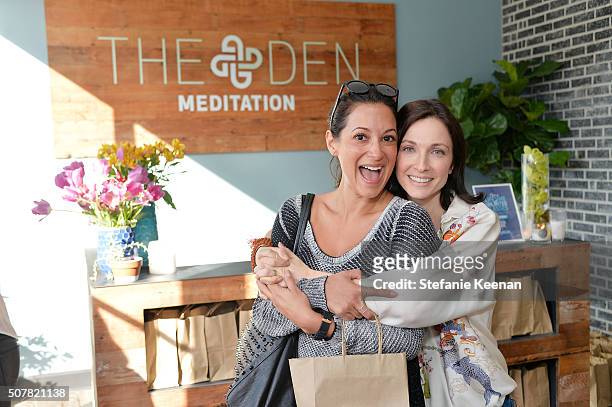 Actress Angelique Cabral and Tal Rabinowitz attend the DEN Meditation Studio grand opening on January 31, 2016 in Los Angeles, California.