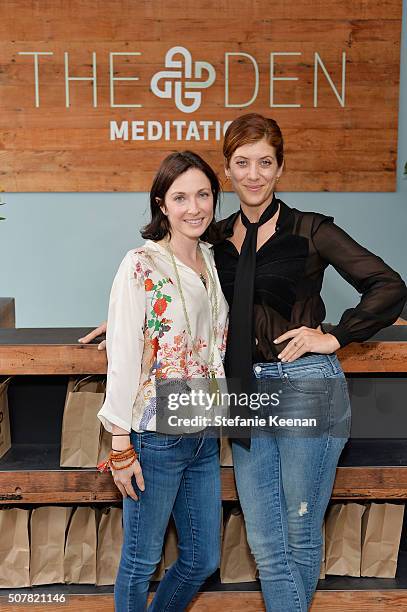 Tal Rabinowitz and actress Kate Walsh attend the DEN Meditation Studio grand opening on January 31, 2016 in Los Angeles, California.