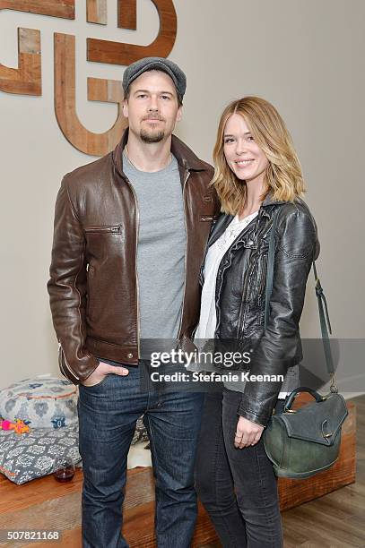 Actor Nick Zano and Leah Renee attend the DEN Meditation Studio grand opening on January 31, 2016 in Los Angeles, California.