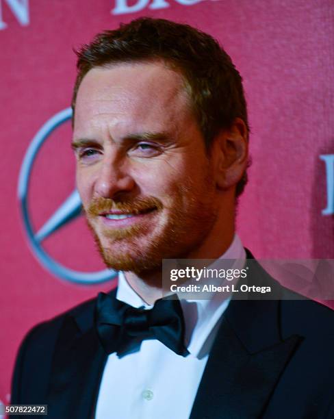 Actor Michael Fassbender arrives for the 27th Annual Palm Springs International Film Festival Awards Gala held at Palm Springs Convention Center on...