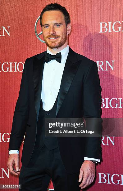 Actor Michael Fassbender arrives for the 27th Annual Palm Springs International Film Festival Awards Gala held at Palm Springs Convention Center on...