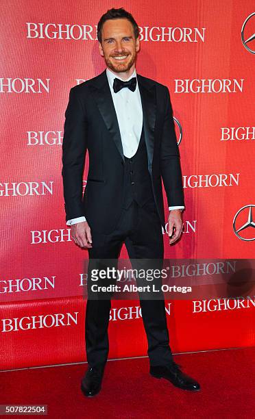 Actor Michael Fassbender arrives for the 27th Annual Palm Springs International Film Festival Awards Gala held at Palm Springs Convention Center on...