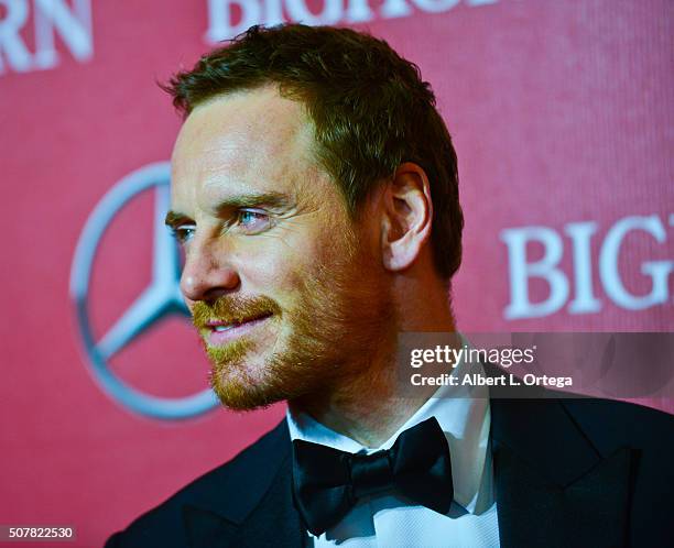 Actor Michael Fassbender arrives for the 27th Annual Palm Springs International Film Festival Awards Gala held at Palm Springs Convention Center on...