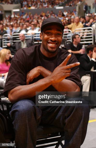 Gilbert Arenas of the Washington Wizards at the Los Angeles Lakers versus the Houston Rockets during Game five of the Western Conference...