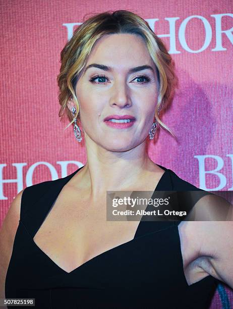 Actress Kate Winslet arrives for the 27th Annual Palm Springs International Film Festival Awards Gala held at Palm Springs Convention Center on...