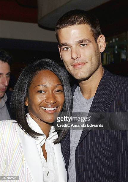 Actor Ivan Sergei and his wife Tanya attend the afterparty for "10.5" on April 28, 2004 at Ocean Avenue Seafood in Santa Monica, California.