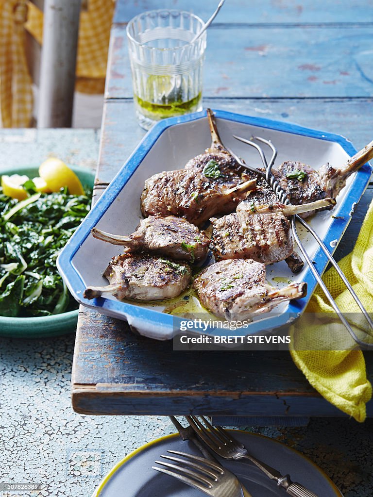 Lemon and mint lamb cutlets