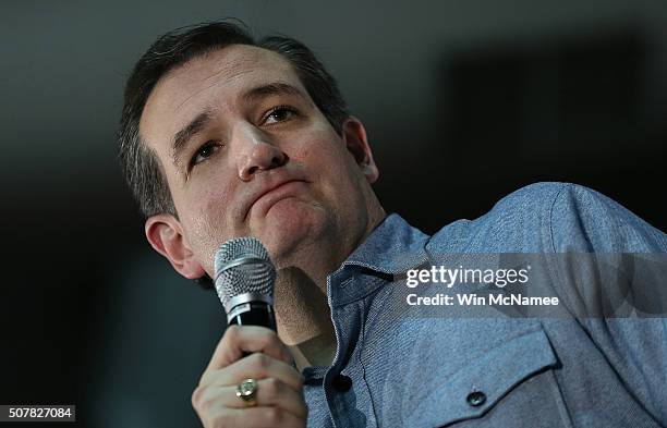 Republican presidential candidate Sen. Ted Cruz speaks to Iowa voters at the Iowa State Fairgrounds January 31, 2016 in Des Moines, Iowa. The U.S....