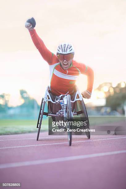 Winning athlete in para-athletics competition