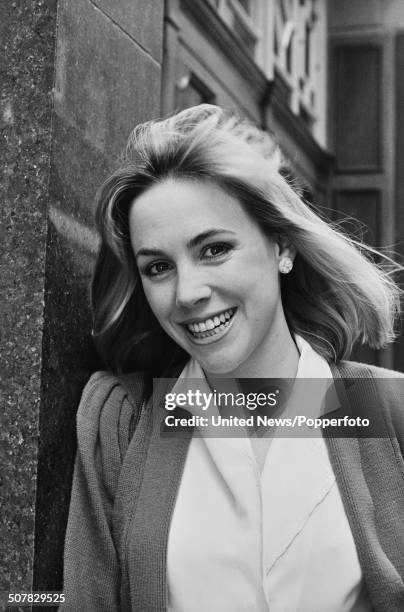 American actress Bess Armstrong in Soho, London on 3rd April 1984.