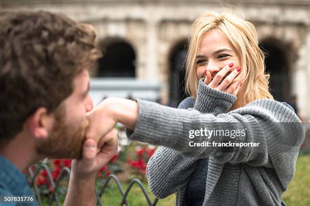 st. valentine dating in rome - kisses the hand stock pictures, royalty-free photos & images