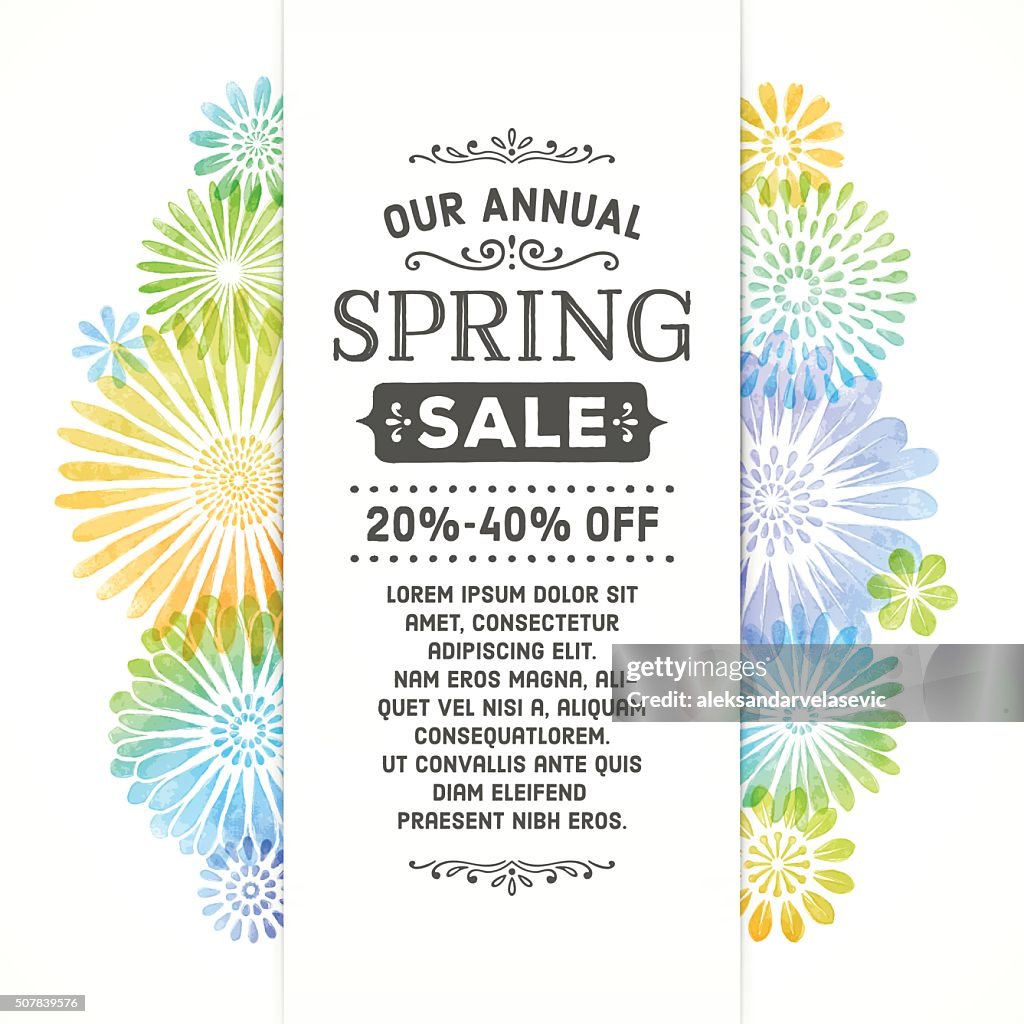 Colorful Spring Watercolor Flower Banner