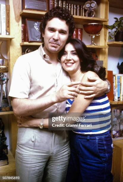 The Spanish actress Concha Velasco with her husband the Spanish actor Paco Marso, 27th June 1980, Madrid, Spain. .