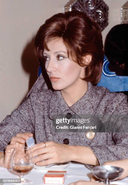 The Spanish actress Concha Velasco in a restaurant Madrid, Spain. .