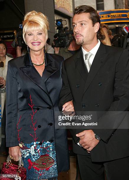 Socialite Ivana Trump and boyfriend Rossano Rubicondi attend the opening for "Bombay Dreams" at the Broadway Theatre April 29, 2004 in New York City.