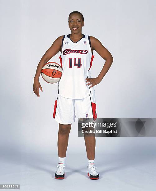 Cynthia Cooper of the Houston Comets poses for a portrait during the Houston Comets Media Day at Toyota Center on April 26, 2004 in Houston, Texas....