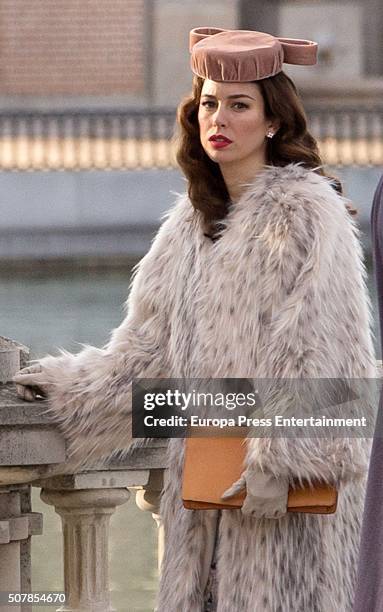 Blanca Suarez is seen during the filming of 'Lo Que Escondian Sus Ojos' Tv serie on January 29, 2016 in Madrid, Spain.