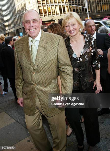 Actor John Schuck and wife Susan attends the opening for "Bombay Dreams" at the Broadway Theatre April 29, 2004 in New York City.