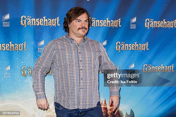 Jack Black attends a photo call for the film 'Goosebumps' at Hotel Adlon on February 1, 2016 in Berlin, Germany.