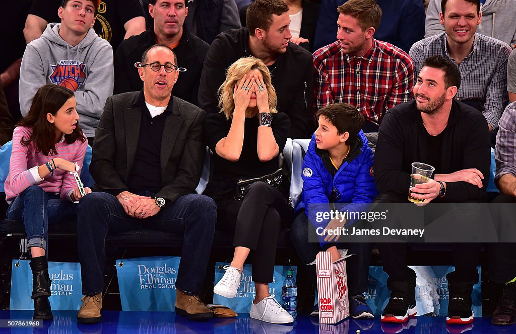 Celebrities Attend The Golden State Warriors Vs New York Knicks Game - January 31, 2016