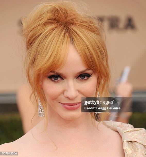 Actress Christina Hendricks arrives at the 22nd Annual Screen Actors Guild Awards at The Shrine Auditorium on January 30, 2016 in Los Angeles,...