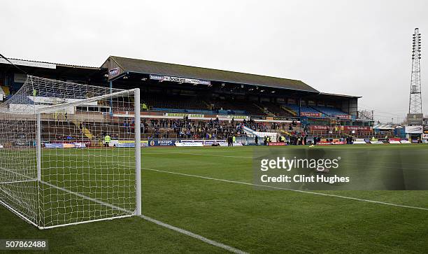 General view of Brunton Park during the Emirates FA Cup Fourth Round match between Carlisle United and Everton at Brunton Park on January 31, 2016 in...