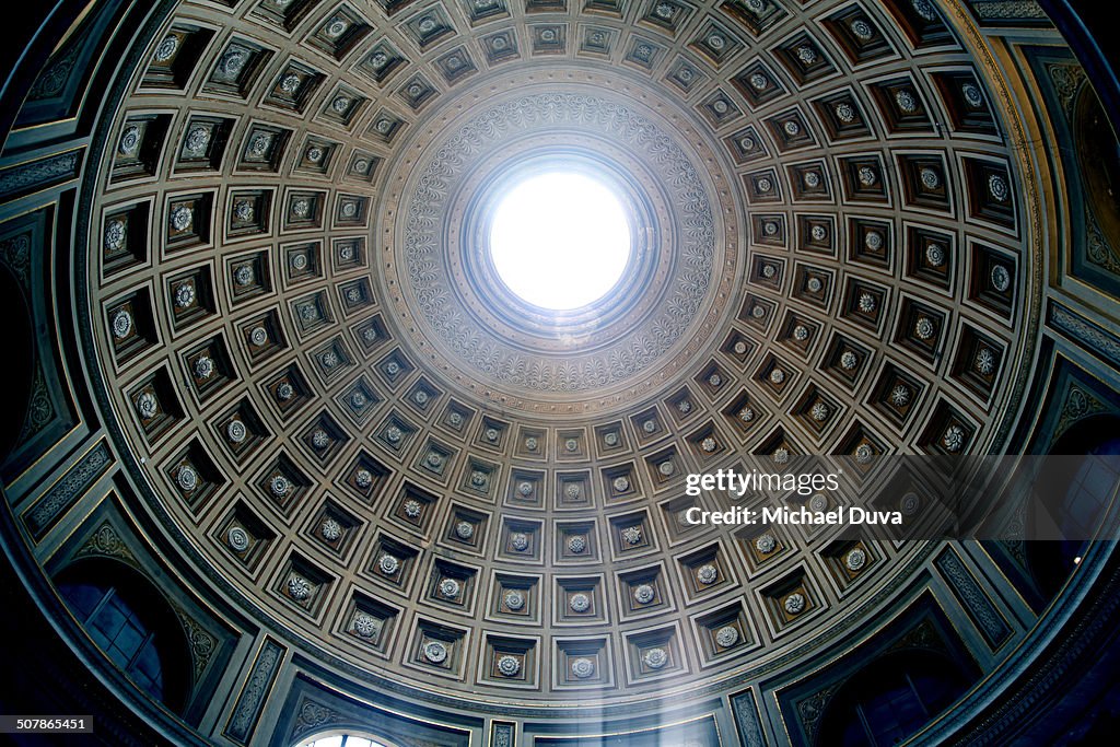 Inside the Vatican Cathedral with light beaming